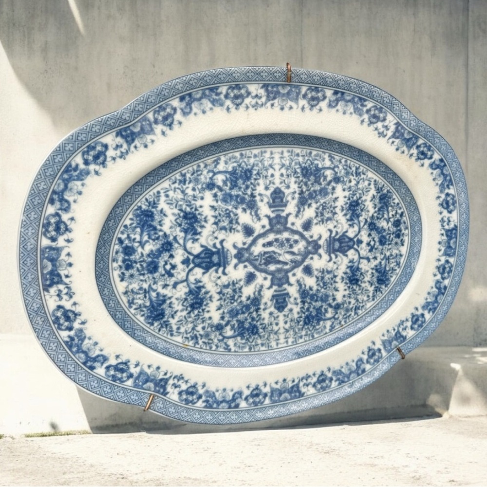 Antique United Wilson UW 1897 Chinese Export ironstone Oval Platter 18”